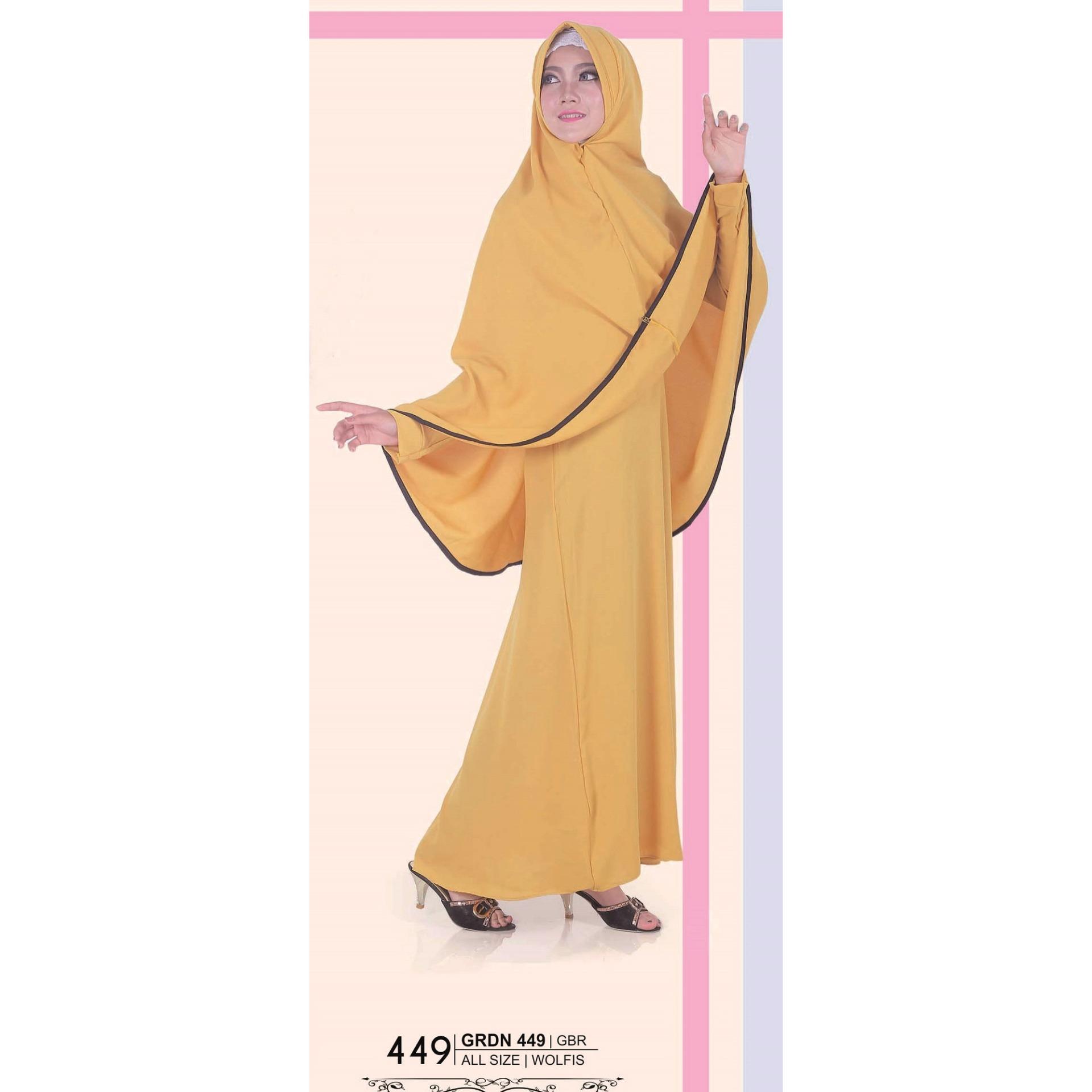 GIARDINO GRDN 449 FASHION DEWASA GAMIS SYAR'I WANITA - bahan WOLFIS - SYAR'I CANTIK NAN MENAWAN (KUNING)