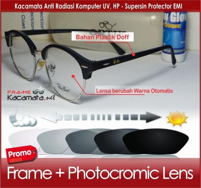 DISKON Frame Kacamata + Lensa Photocromic Minus Wanita Pria Baca Korea Kotak TERMURAH