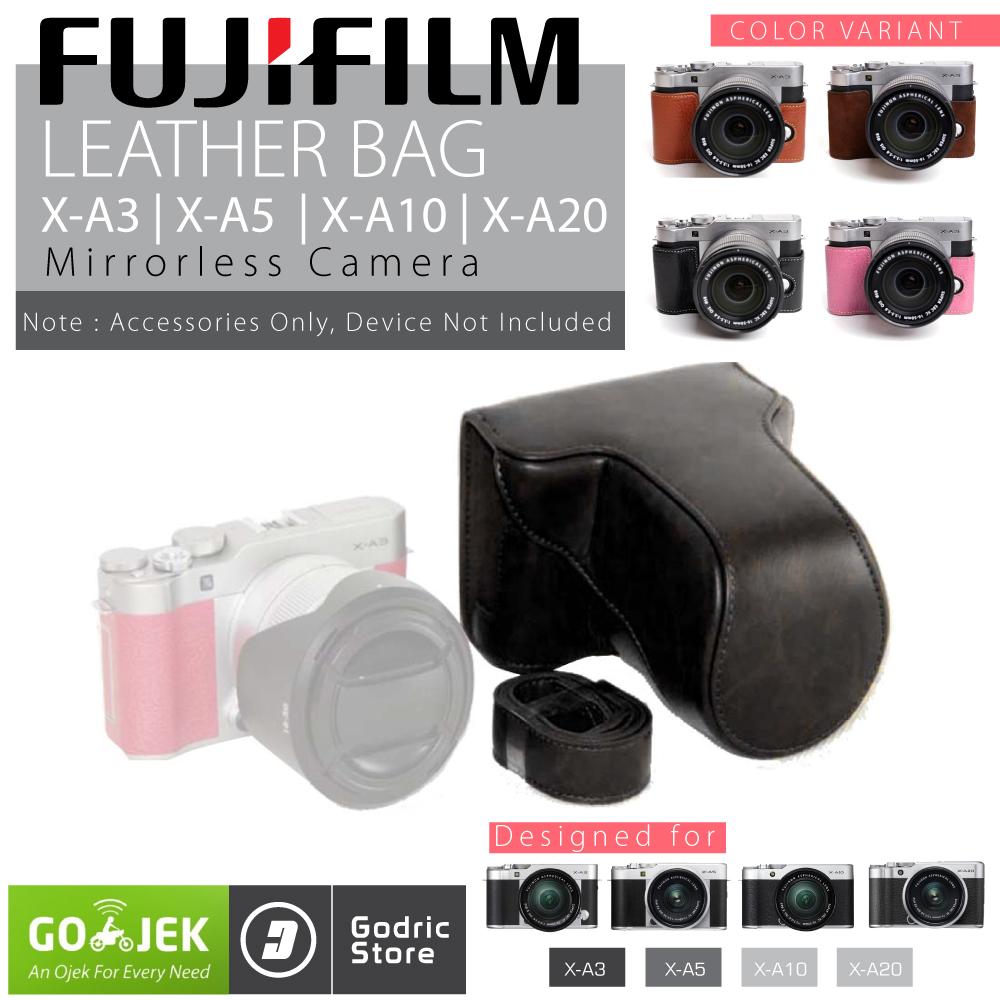 Fujifilm X-A3 / X-A5 / X-A10 / X-A20 / XA3 / XA5 / XA10 / XA20 Leather Bag / Case / Tas Kulit Kamera Mirrorless - Hitam