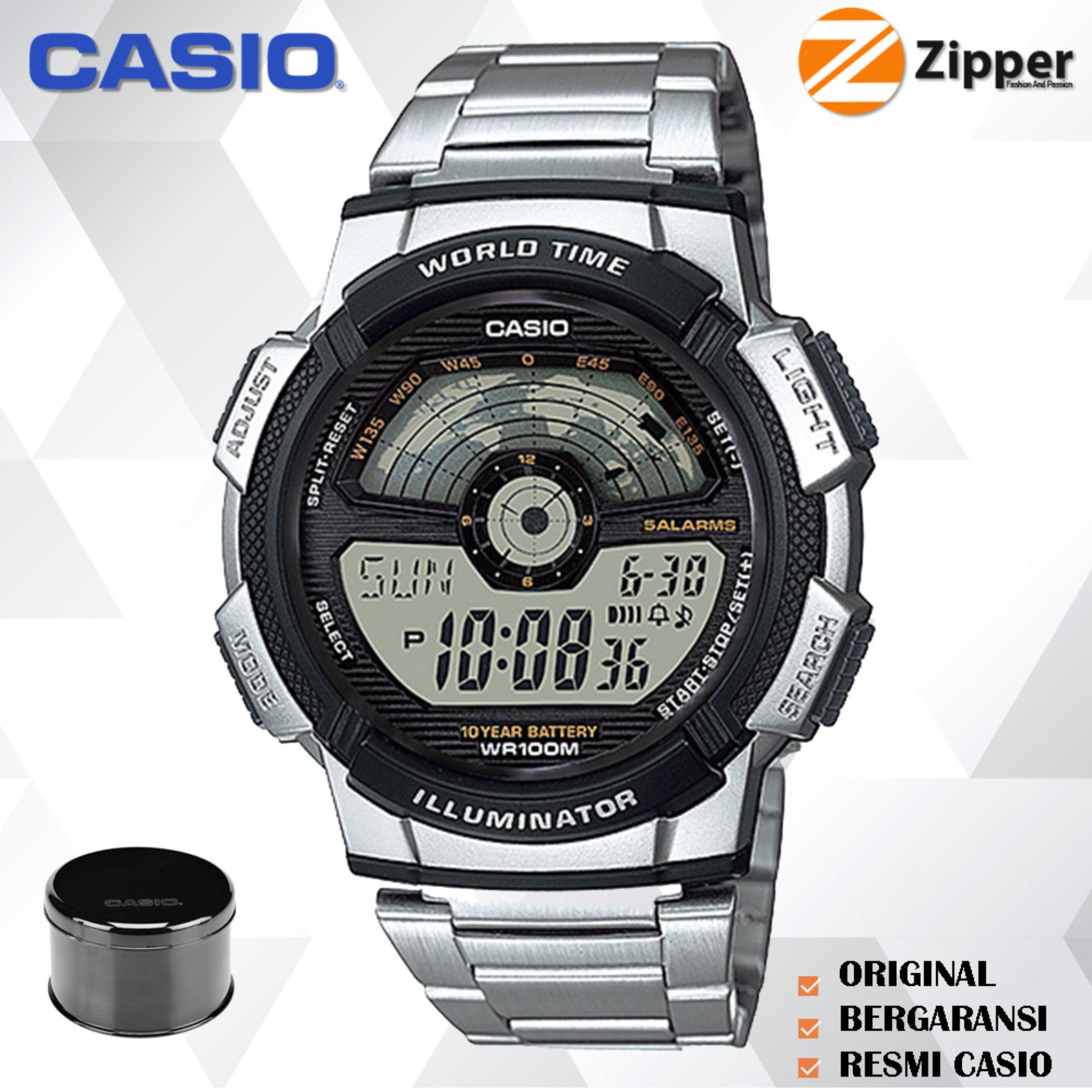 Casio Illuminator Jam Tangan Digital AE-1100WD-1AVDF Youth Series - Tali Stainless Steel