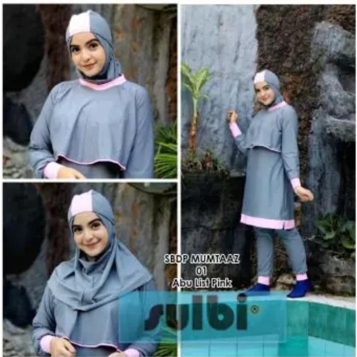BAJU RENANG MUSLIMAH SULBI MUMTAZ SBDP 01 ABU LIST PINK TERLARIS BIG SIZE