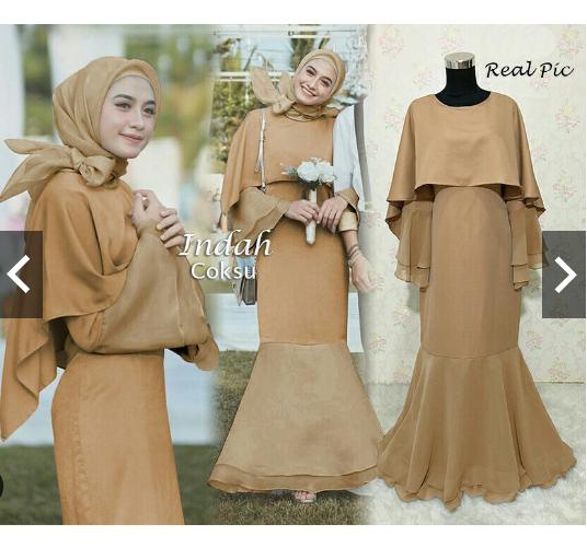 TotallyGreatShop Gamis Pesta Premium Terbaru Trendy kekinian duyung mermaid tangan lonceng Fashion Busana Baju Kebaya Gaun Syari Pesta Party Maxi Dress Kondangan Muslimah Remaja Wisuda Muslim Wanita Hijaber Cantik Mewah Organdi Original Real Pic ihindah