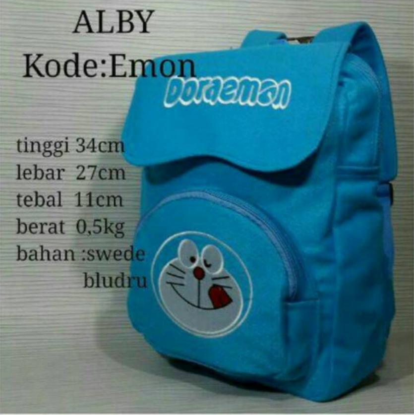 TAS RANSEL BACKPAK GENDONG SEKOLAH PRIA WANITA ANAK DORAEMON MOTIF 2e