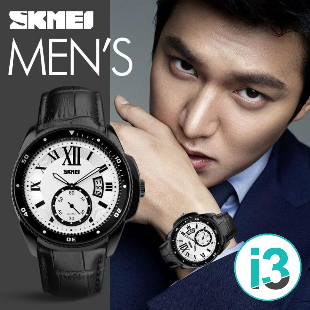 Jam Tangan Pria SKMEI 1135 ORIGINAL KULIT Casual & Keren SKMEI Original Variasi SILVER (HITAM)