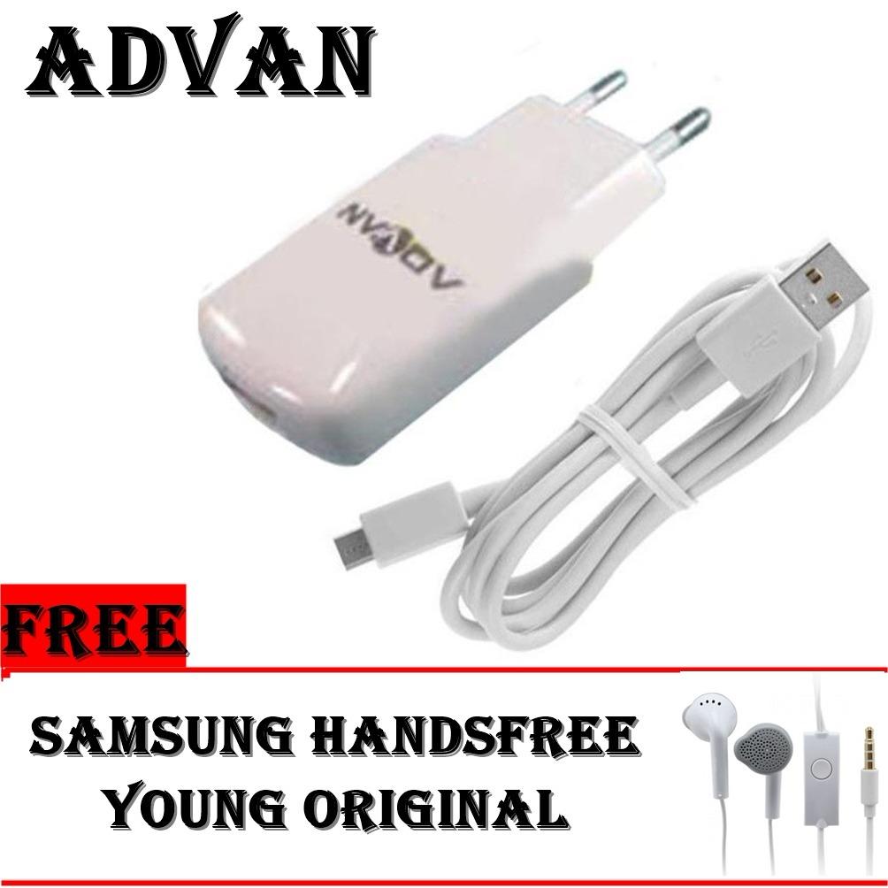 Advan Charger 1,5A Micro USB + FREE Samsung Handsfree Young Original