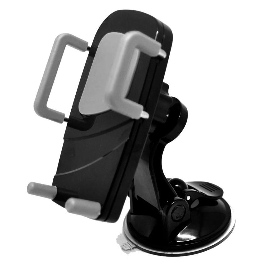 2 in 1 Car Universal Holder with Windshield and Air Vent Mount Car Holder Smartphone GPS Suction Cup Kuat Tampat Dudukan Fit Any HP Penyangga Penjepit Handphone Gadget Kaca Spion Dashboard Aksesoris Interior Mobil Multifungsi s7642 - Black Gray