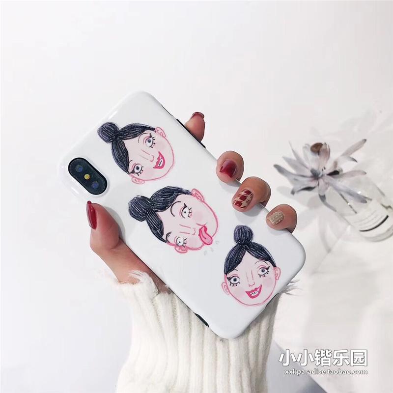 Gaya Korea Selubung Ponsel 7 Plus Aneh tapi Lucu Coretan Anak Perempuan Selubung Lunak Iphone6s Karakter