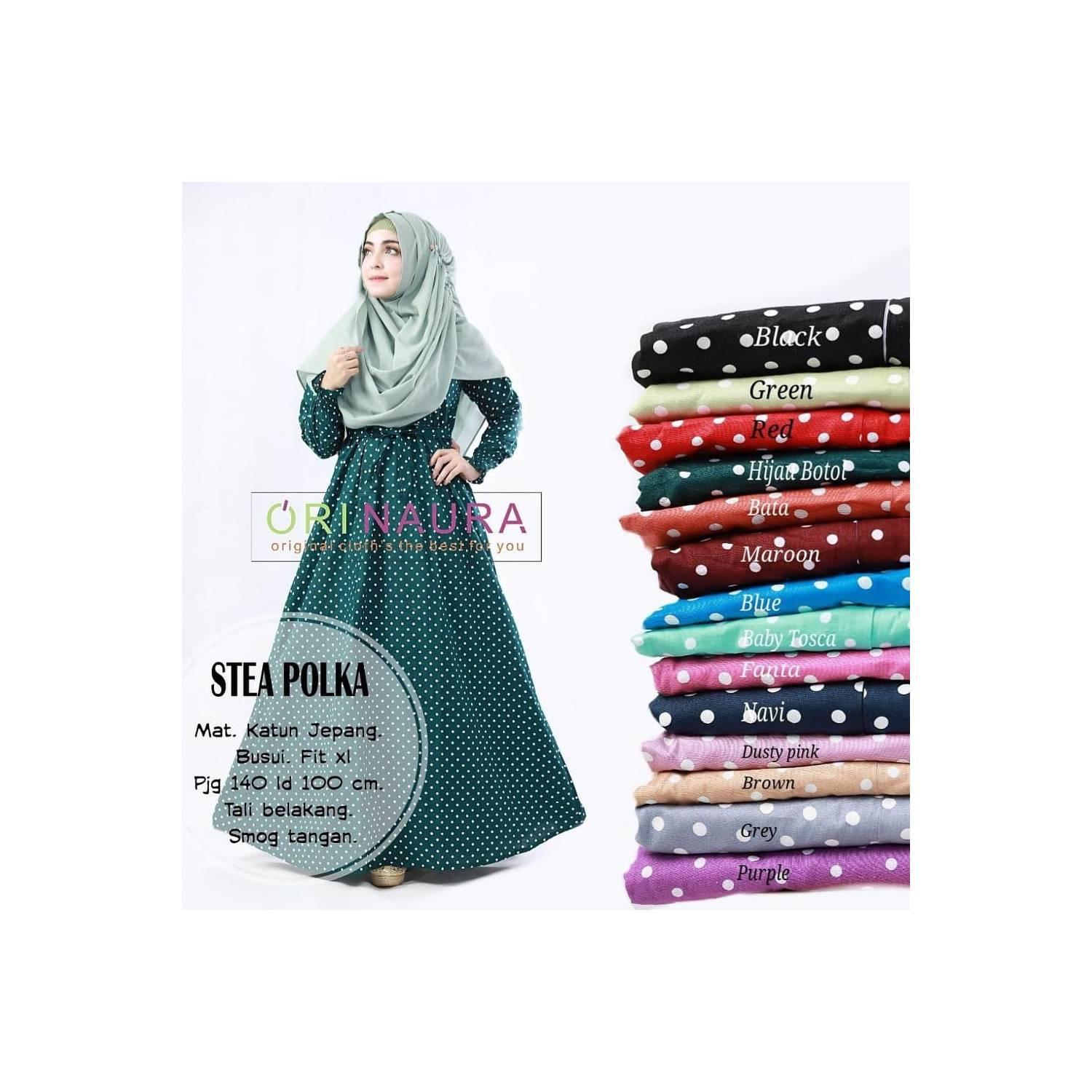 Promo BAJU GAMIS WANITA KATUN JEPANG POLKADOT ORIGINAL Jos