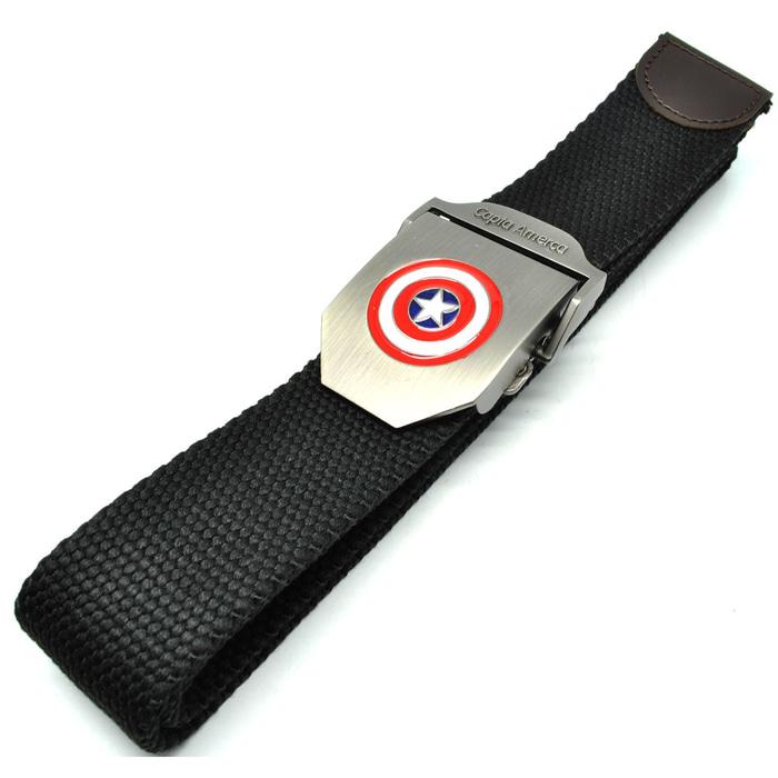 Ikat Pinggang Pria Canvas Buckle Belt Amerca - Black
