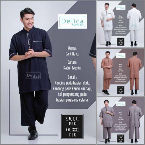 Gamis Pria Kurta Pakistan Setelan dengan Celana DELICA (Ukuran XL)