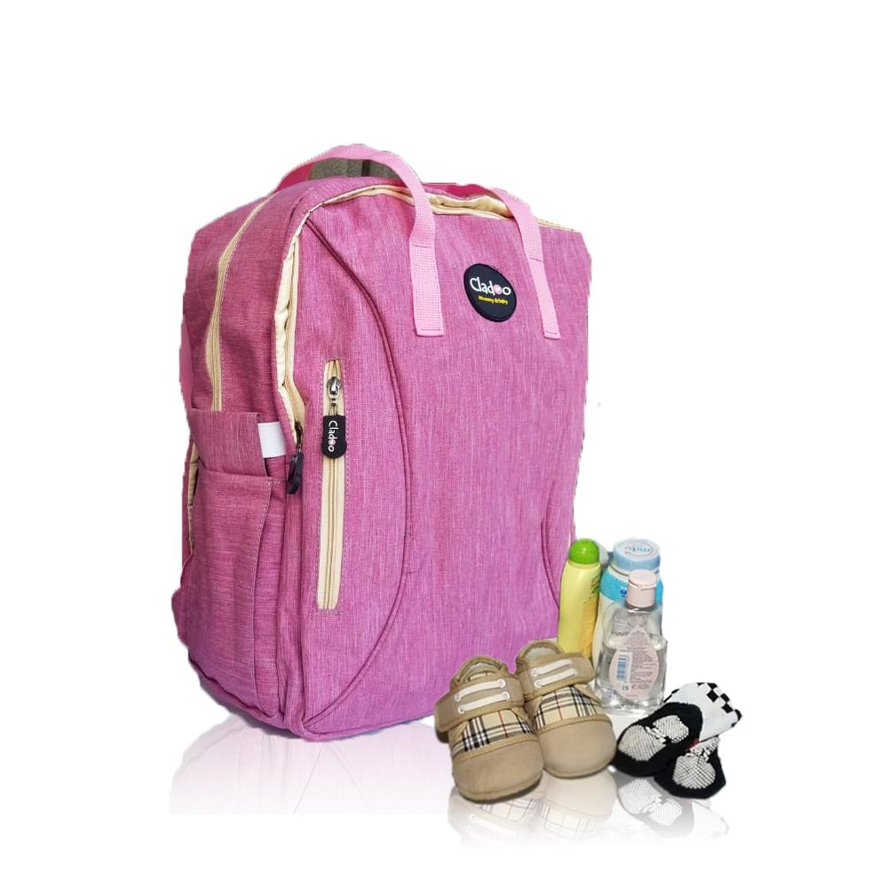 Tas bayi besar ransel merk cladoo warna pink