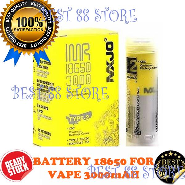 1 PC MXJO IMR 18650 3000mAh 35A Flat Top Battery Authentic Baterry ( Baterai untuk Vape / Powerbank , dll )