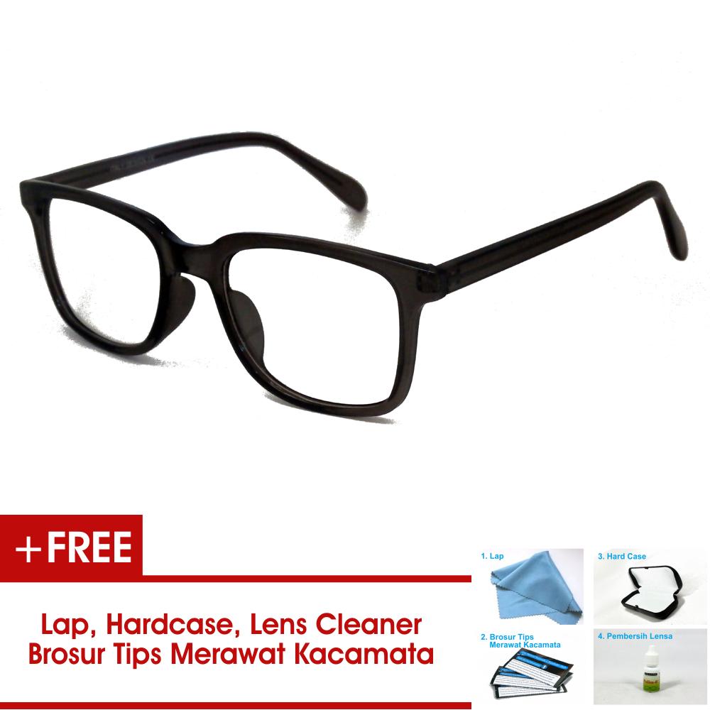Frame Kacamata Pria Wanita Korea Vintage 75045 Abu - Abu Bisa Dipasang Lensa Minus Di Optik Terdekat