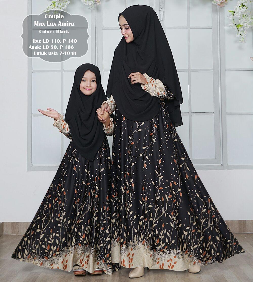 Kiara fashion gamis muslim syari maxmara lux amira ibu dan anak couple baju lebaran terbaru dan terkini fashionable
