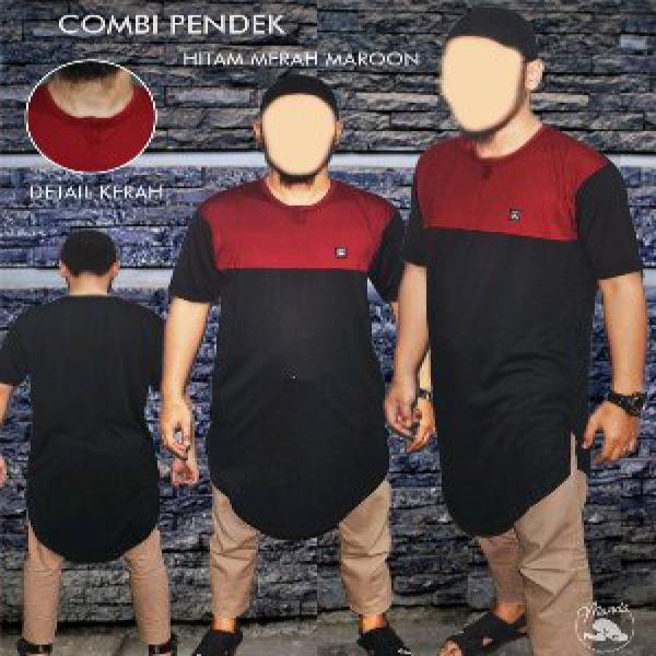PRODUK BRANDED BAJU KOKO PRIA - GAMIS PAKISTAN - KOKO MUSLIM - BAJU MUSLIM - BAJU TAKWA - MODERN COMBI PENDEK HITAM MERAH COWOK PRIA CASUAL