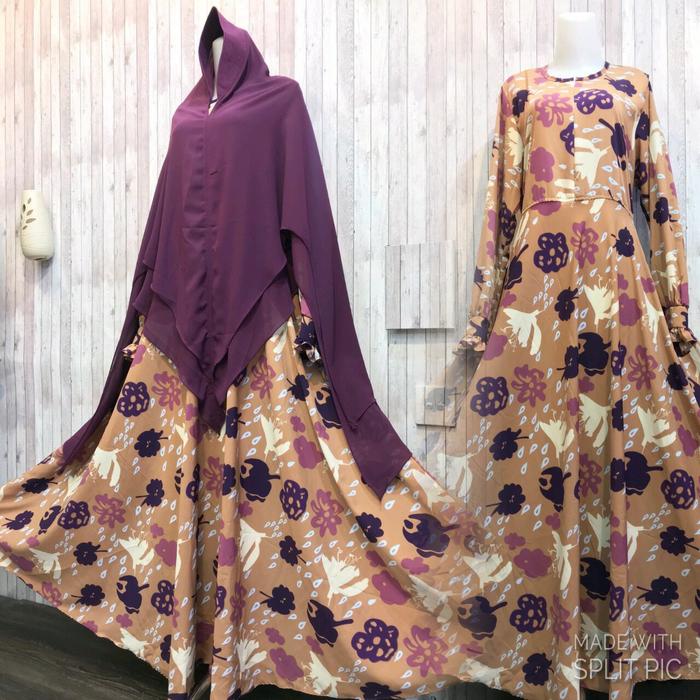 Adzra Gamis Murah syari / busana muslim wanita - Josefa Dress - Coklat