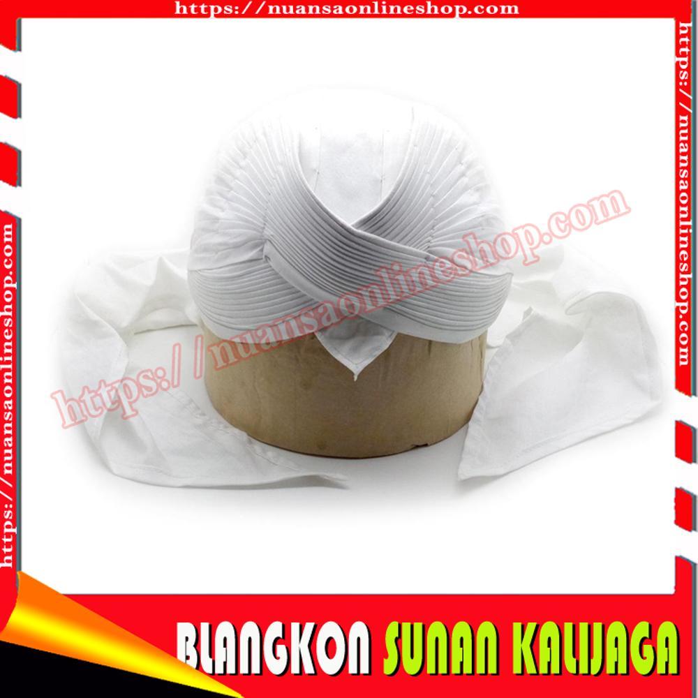 Blangkon Sunan Kalijaga Hitam Polos Biasa Kliwir Putih