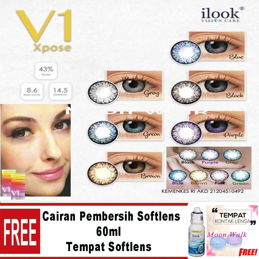 V1 Expose Softlens - Gratis Tempat Softlens + Cairan Softlens 60ml