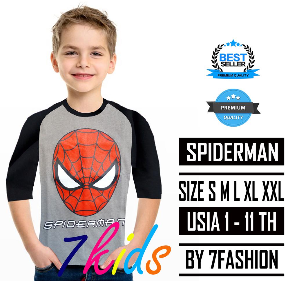 7kids terlaris spiderman / kaos anak laki laki perempuan / pakaian anak / baju anak harian atasan / fashion pria wanita / kaos cowok cewek / kaos kartun lucu / kaos murah grosir / kaos karakter super hero