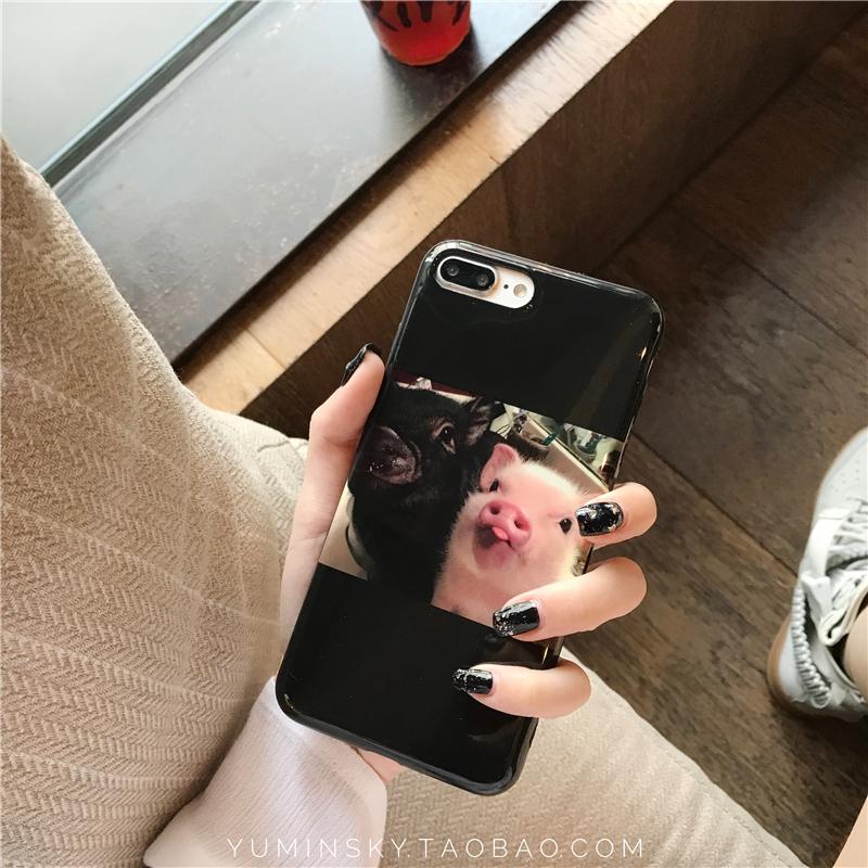 Beberapa Casing HP Imut Set Hitam Iphone7/8 PLUS Aneh tapi Lucu Silikon Lunak