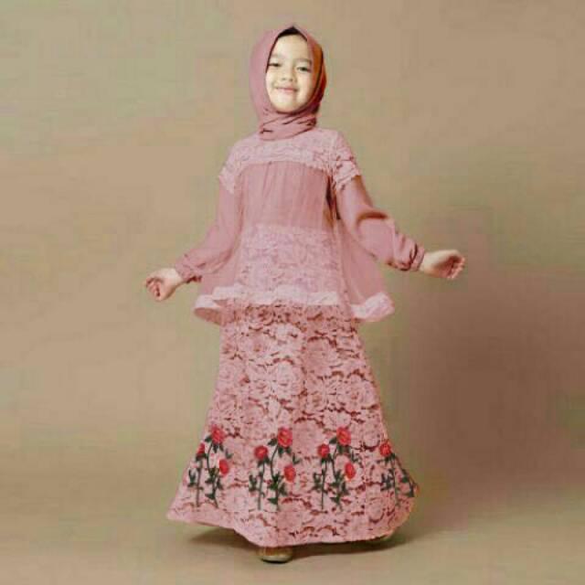 dandelia / MX AMBER LABIBA KID(Vosgm) / maxi anak / dress anak / dress kids / baju anak perempuan / fashion muslim anak