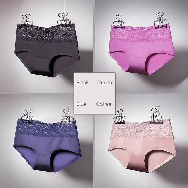 Dulasi 3 Pcs/lot Seksi Sutra Katun Wanita Mulus Pertengahan-Rise Pakaian Dalam Lucu Bikini Anda Anak Perempuan D510