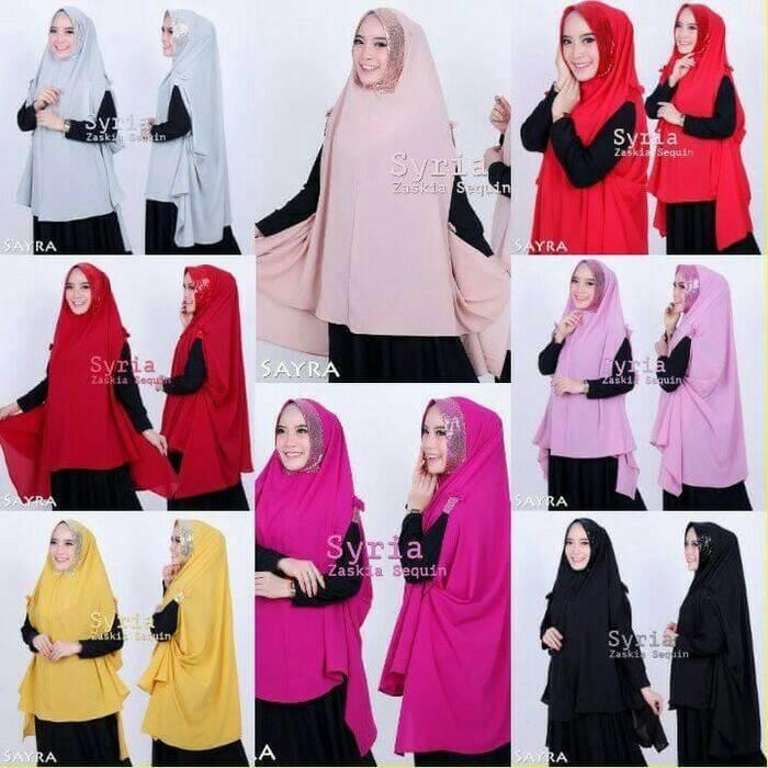 jilbab Khimar Syria Zaskia Sequin / hijab syari lengan baju cardi A3157