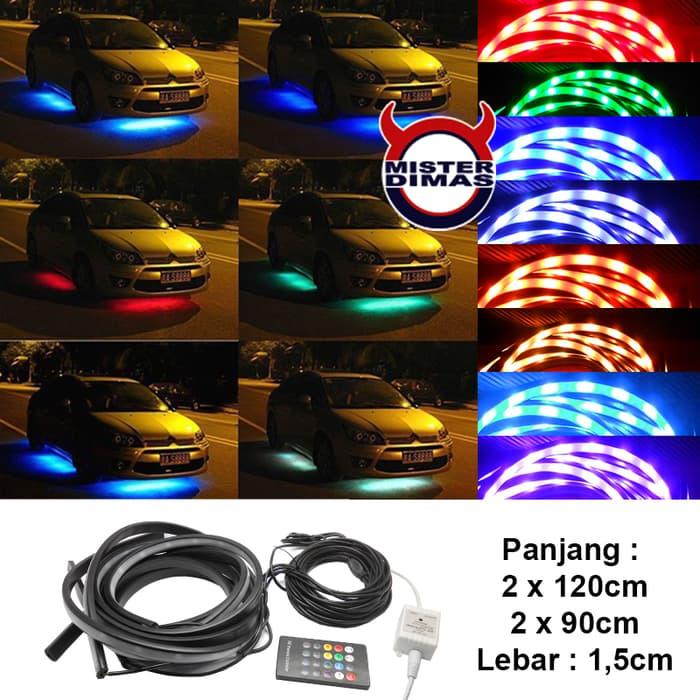 best seller / SPESIAL PROMO DISKON / Lampu LED Kolong Mobil Underglow, Multi Color, Incl Remote,Banyak / A2170