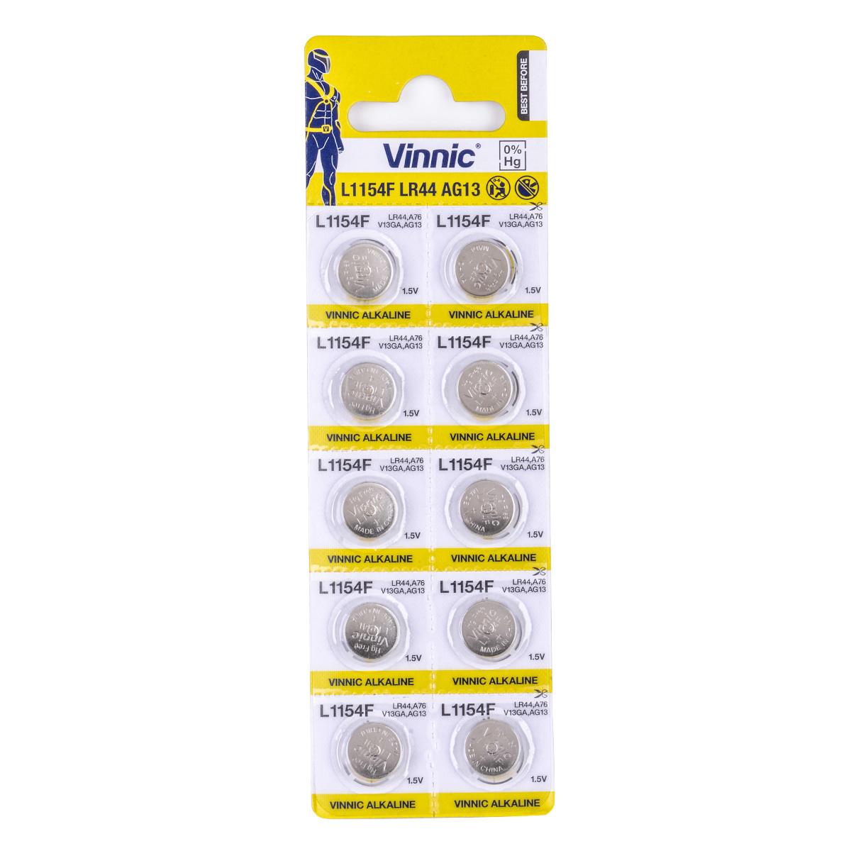 ALFATI_236 - Baterai Vinnic AG13 LR44 (1.55V) Untuk Kalkulator, Jam, Kamera, PDA - Isi 10 Pcs