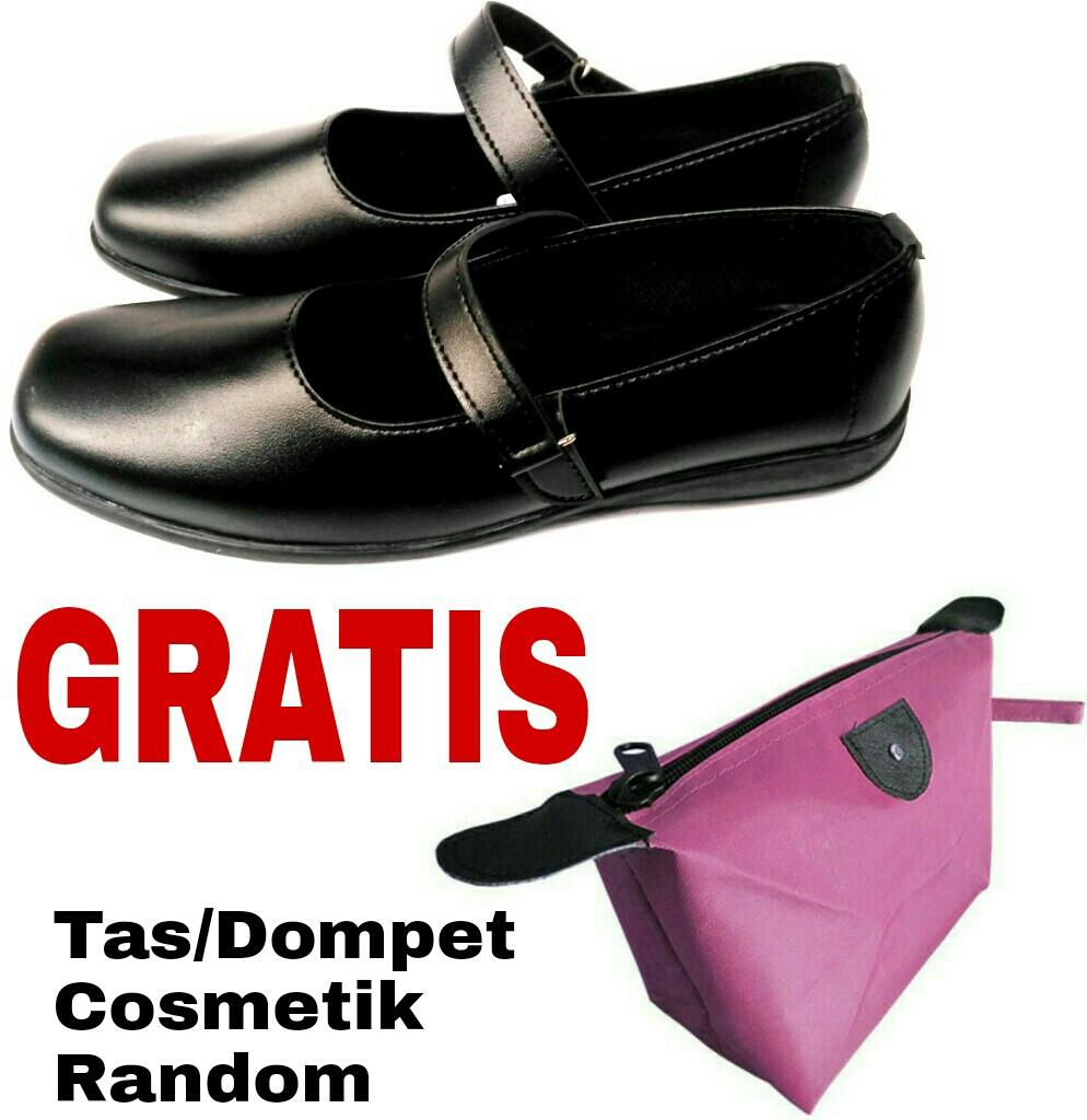 Sooko - Sepatu Pantofel Wanita Bertali / Sepatu paskibra / sepatu Kerja / Sepatu Formal / Sepatu kantor-Kantoran / Sepatu sekolah hitam Kulit Sintetis