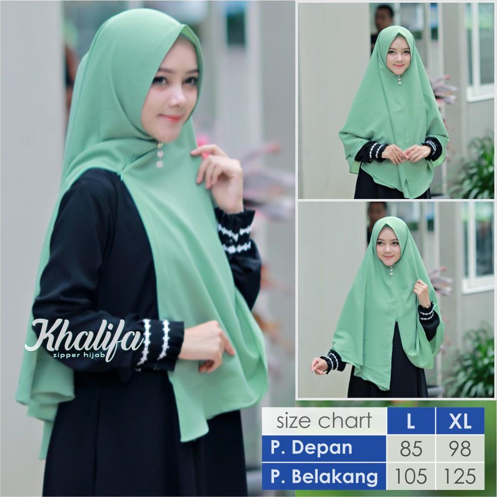 JUAL HIJAB ZIPPER MURAH DAN UNIK / NON-PAD / GREEN