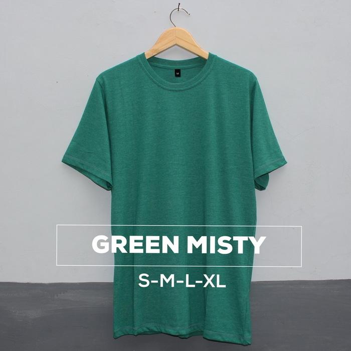 Baju Kaos Polos Oblong Bandung Green Misty Pria Wanita Hijau