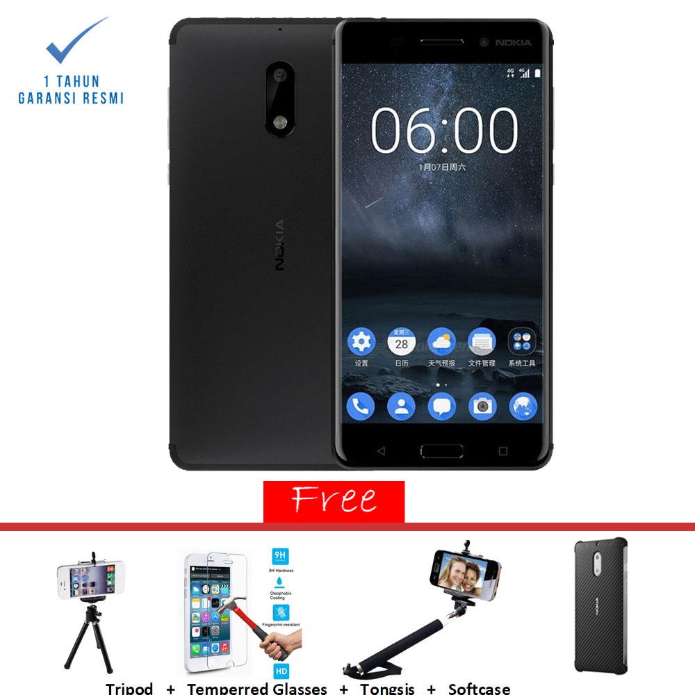  Nokia 6 Smartphone -  [32GB/3GB] Garansi Resmi + Paket Super Hemat
