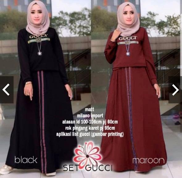 Set Milano stelan rok hijab gucci