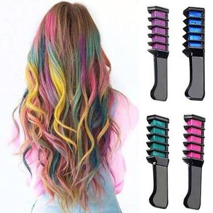 Sisir Pewarna Rambut 4 Colour - 1set isi 4 Warna By Huda Hair Colour / pewarna rambut temporary bentuk sisir