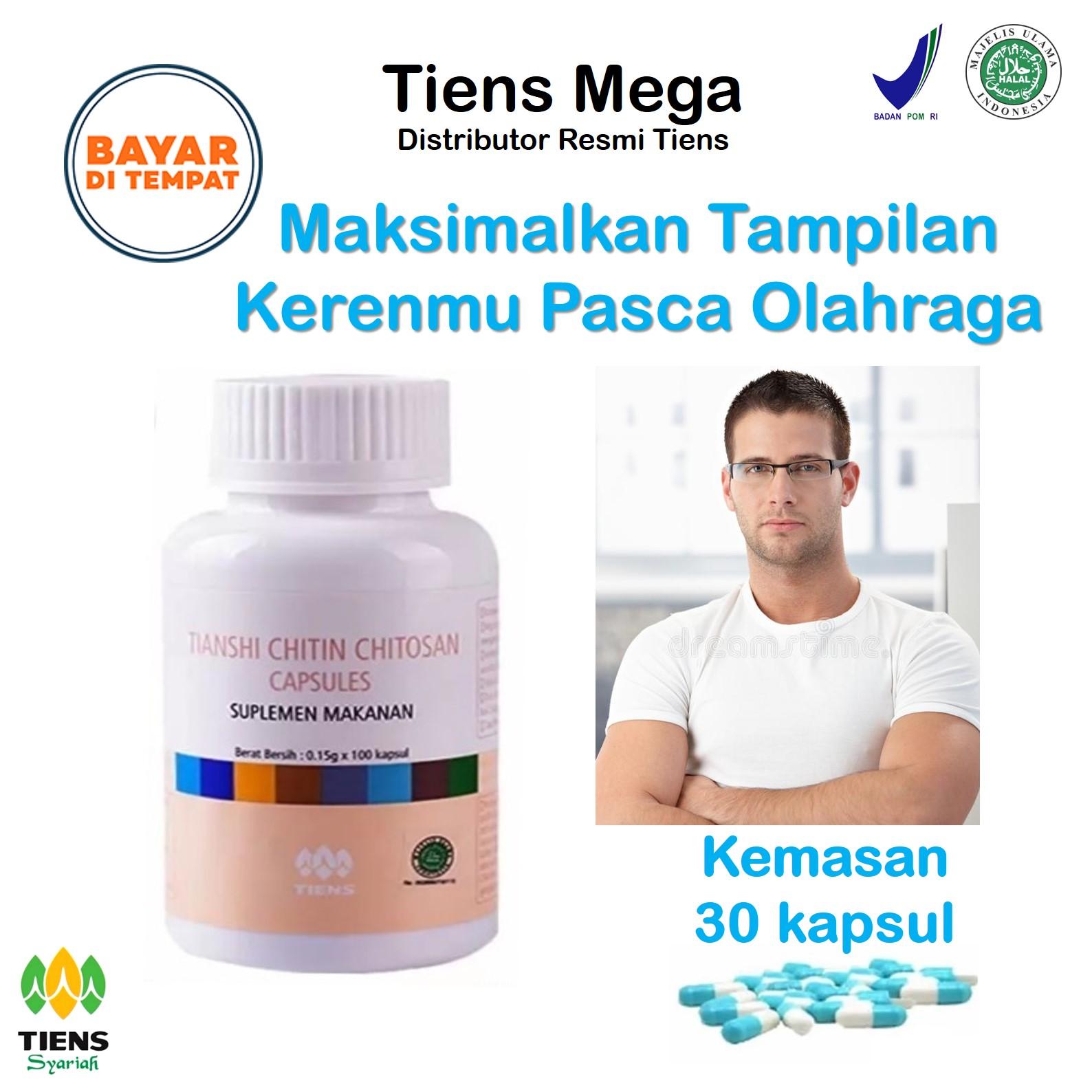Tiens Chitosan Masker Anti Jerawat Buat Cowok Sporty - Paket Promo Banting Harga 30 Kapsul + Kartu Diskon Tiens Mega