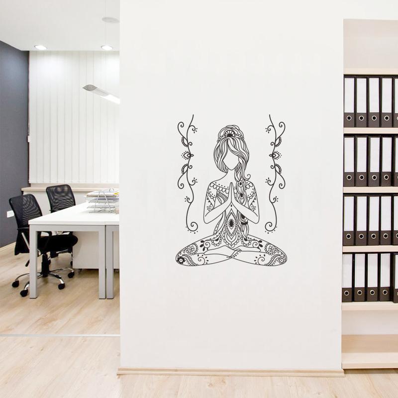 Wall Sticker Meditasi Yoga Batik Dinding Kaca Pintu Kamar Stiker