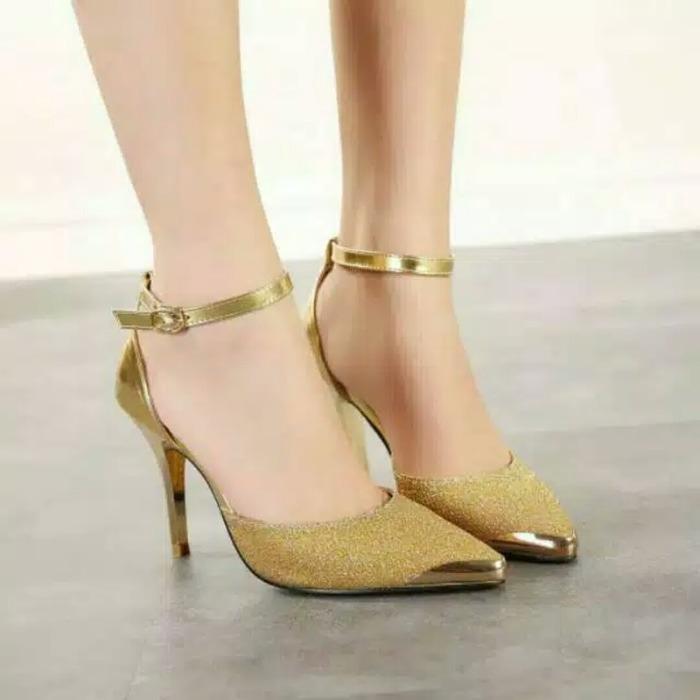Sepatuafa - High Heels Tali Gelang Gold Og17