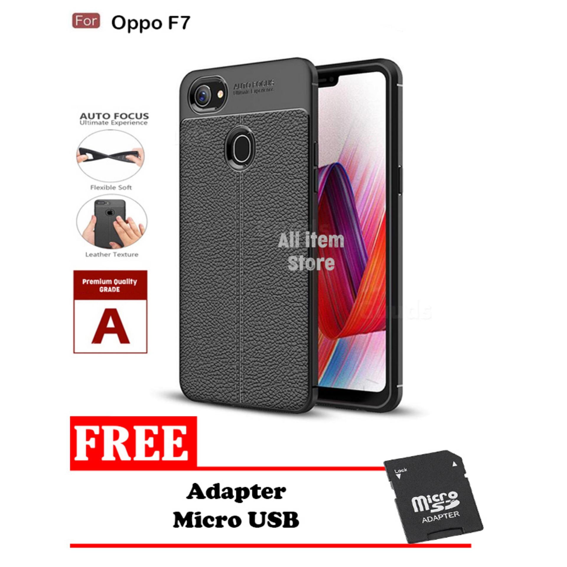 Case Auto Focus For Oppo F7 Black Matte Autofocus - Hitam + Free Adapter Micro SD