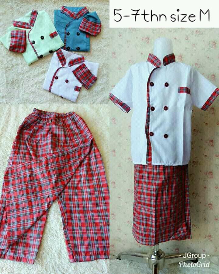 Baju Muslim Anak Laki Koko Koki Sarung Celana Sarkoci Kokici