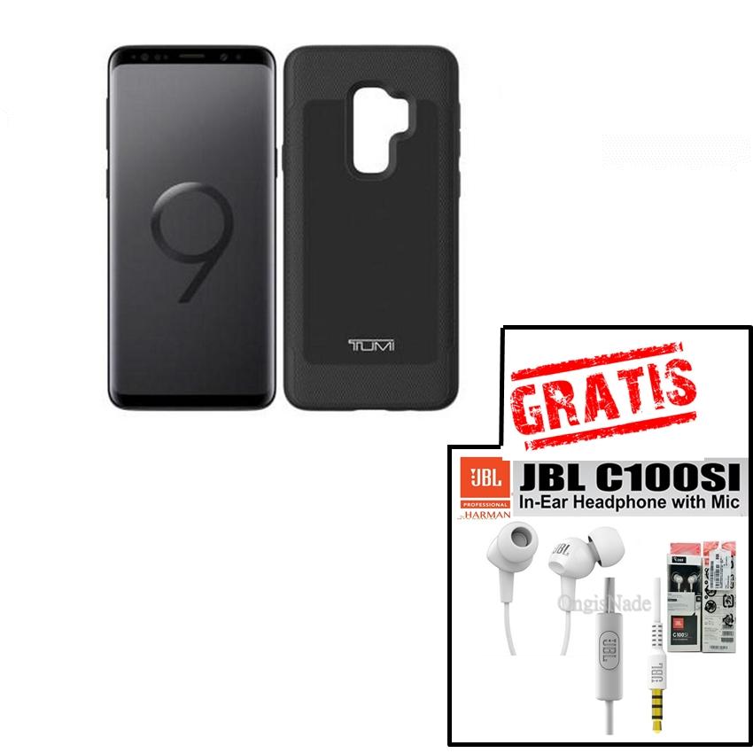 Tumi Case for Samsung Galaxy s9+ s9 Plus Case Premium Gratis Handsfree JBL C100Si original - Black