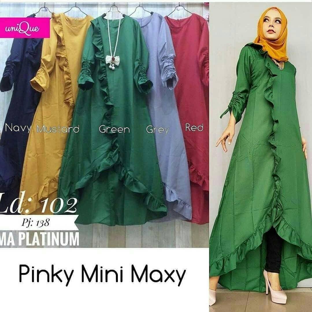 “PINKY IKN” Maxi Dress Syari Gamis Bahan Balotely Wolfice Katun Rubiah Spandek Panjang Hijab Casual Pakaian Wanita Trand Terbaru Fashionable
