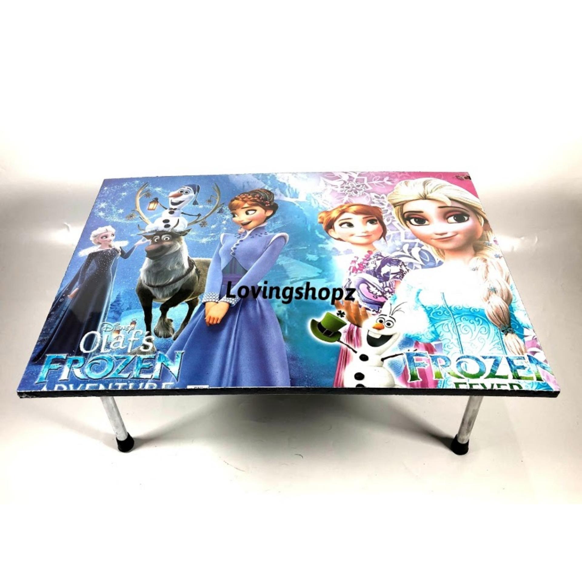 Meja Kayu Lipat Belajar Anak motif Frozen