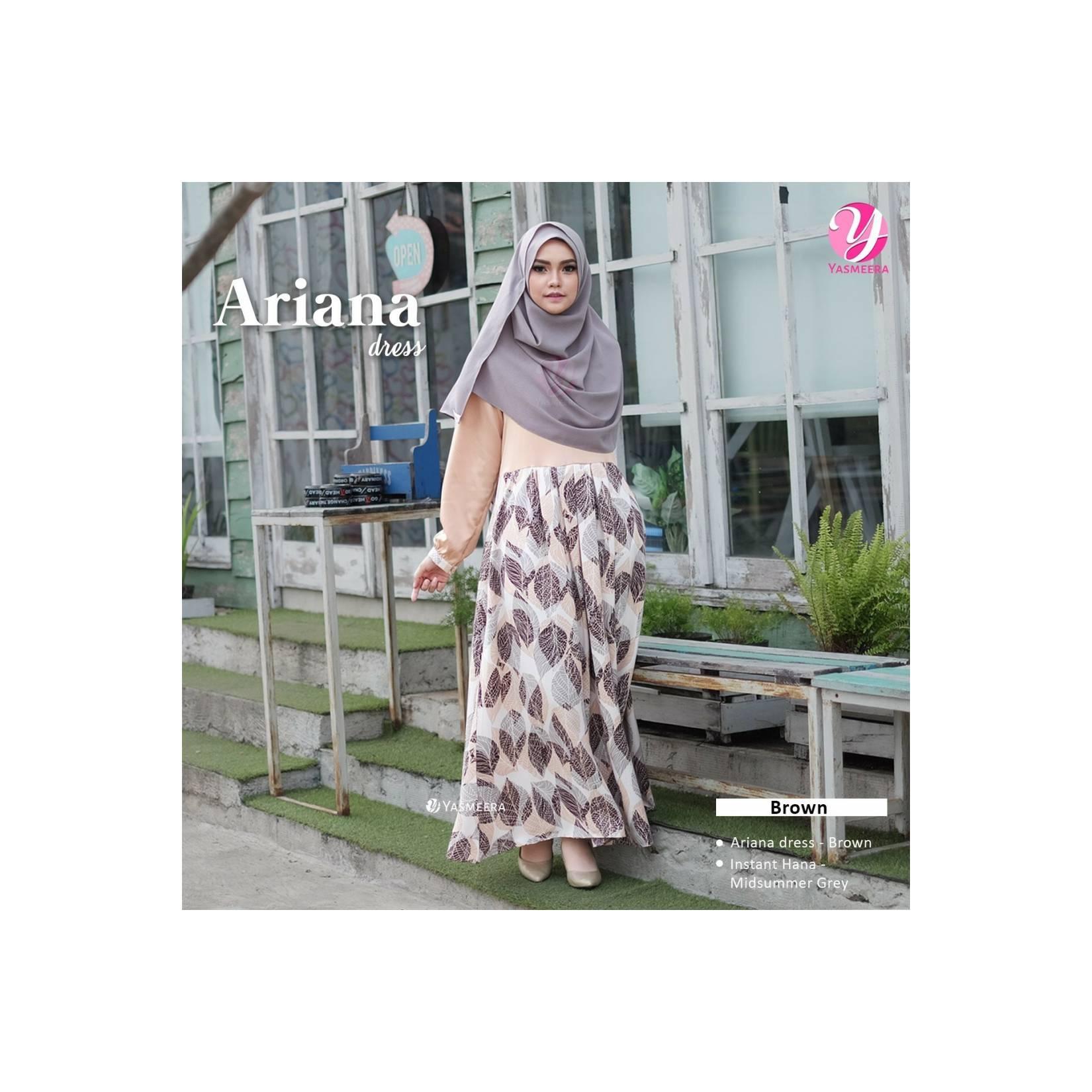 Gamis SET Ariana Dress BROWN by Yasmeera bahan Maxmara royal satin