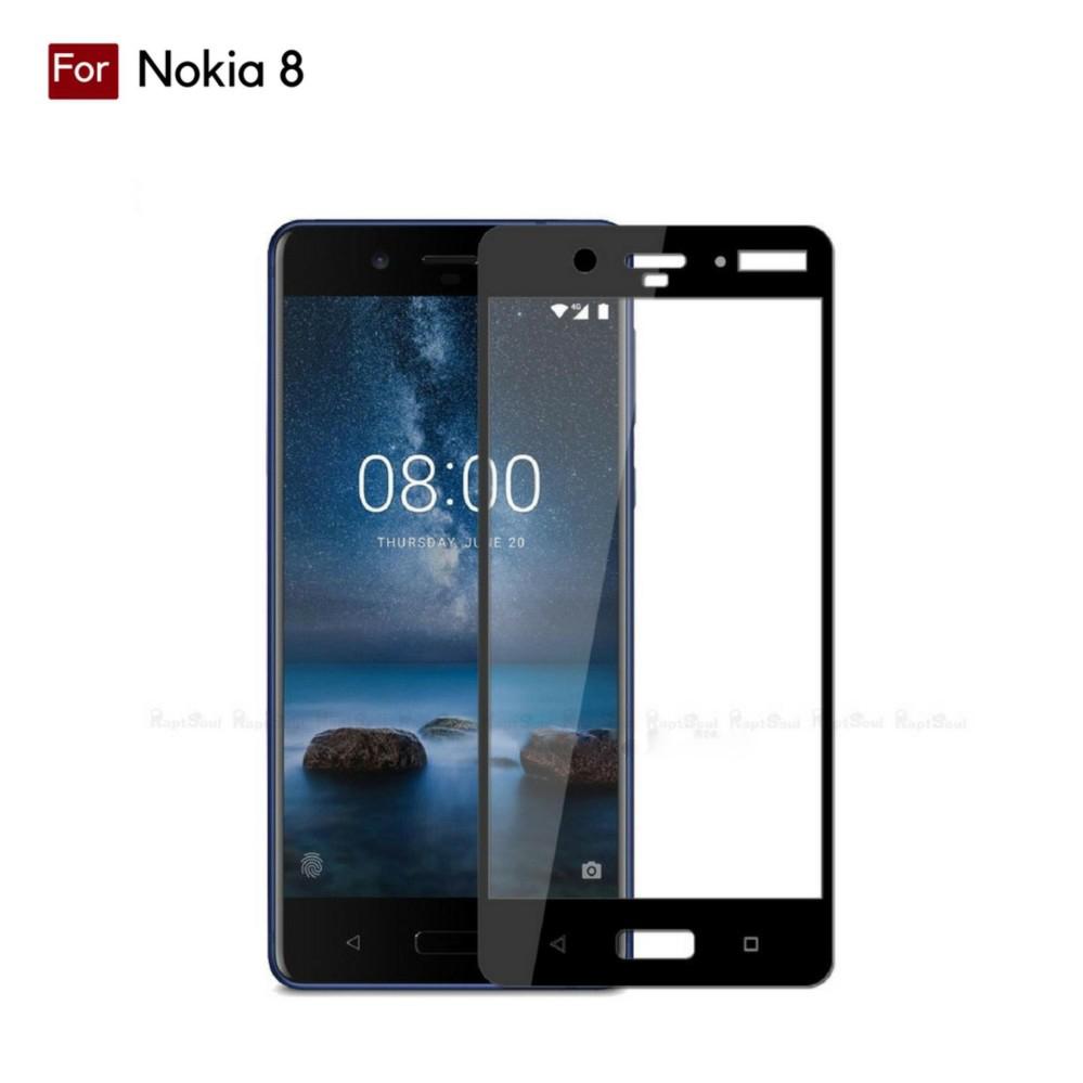 Kenzoe Tempered Glass Warna Full Corning Screen Protector For Nokia 8 - Black