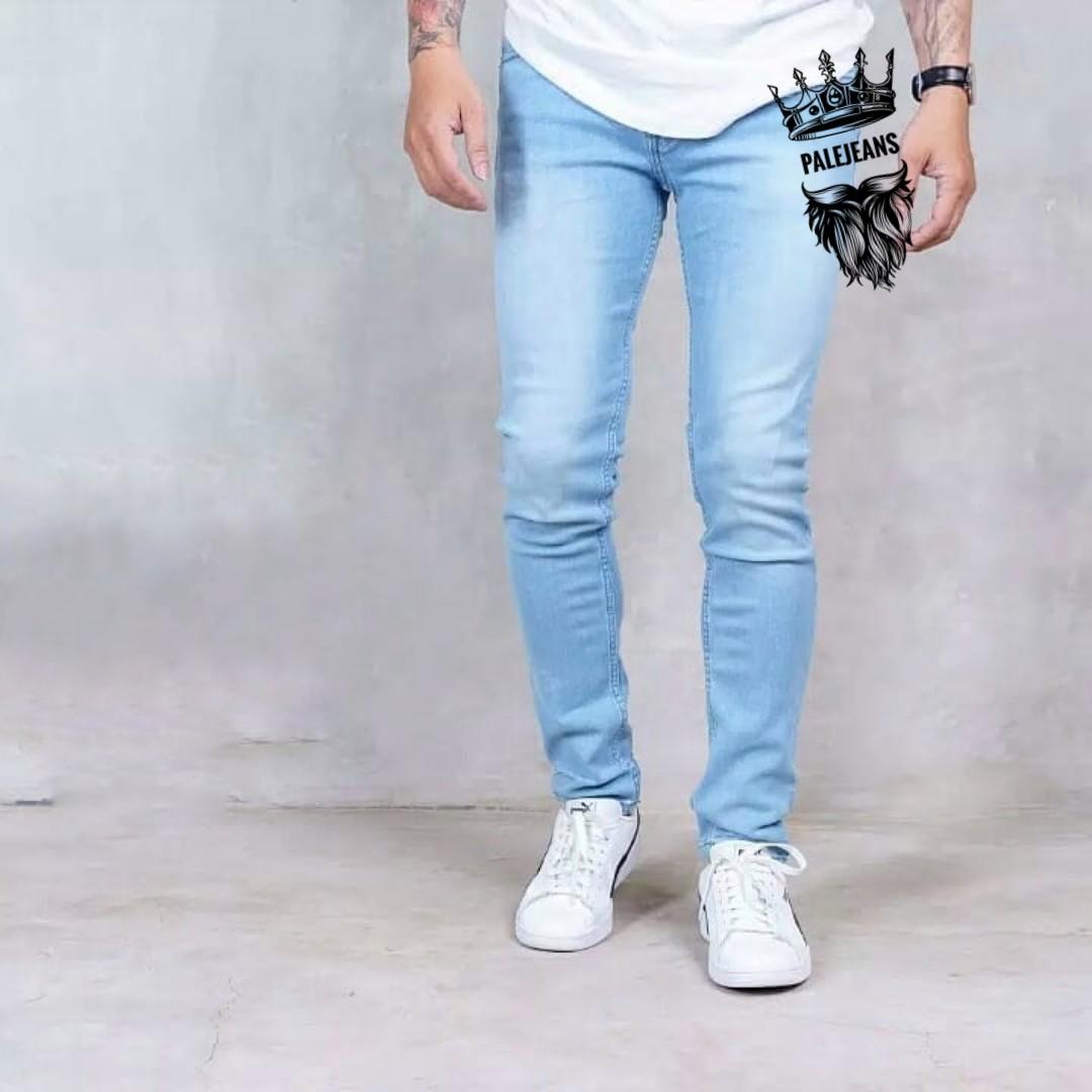 PaleJeans - celana jeans denim pria skinny / slimfit / pensil light blue / biru telor asin / biru muda