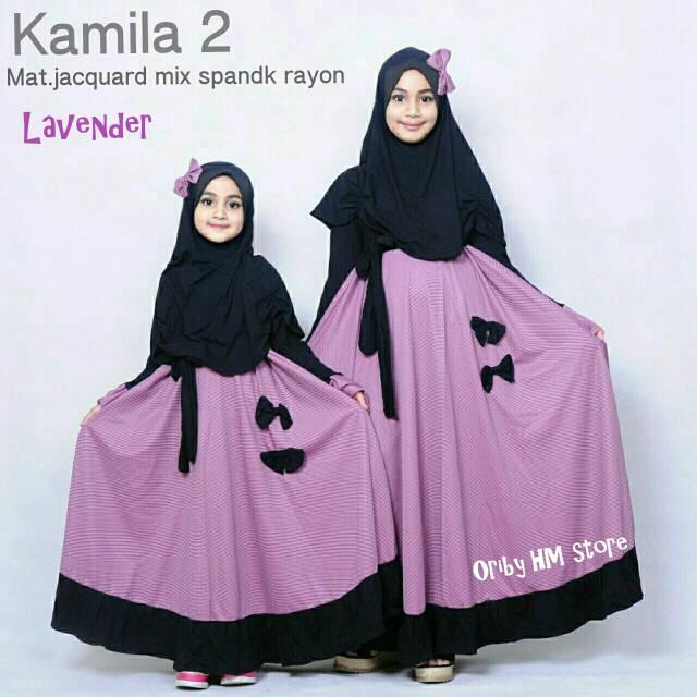 Kamila 2 gamis kids cantix ori by HM (3-4 tahun)