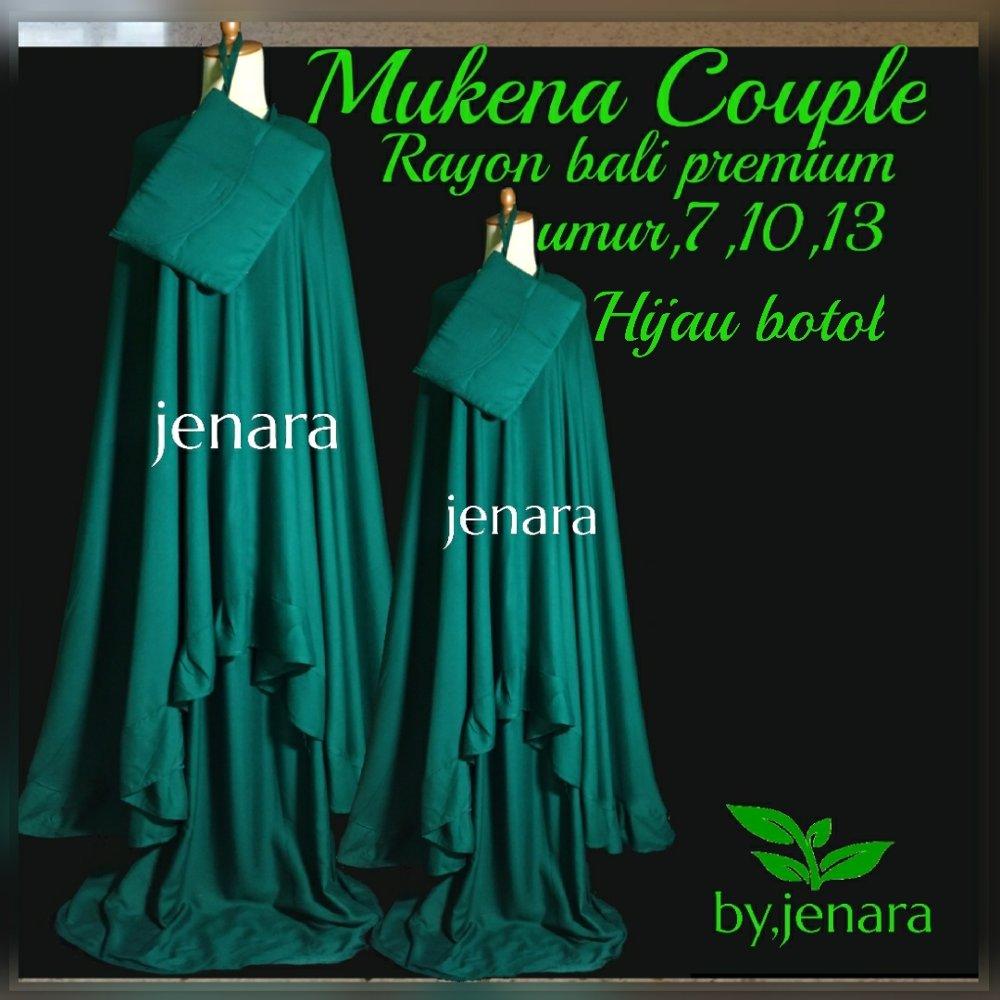 Mukena Bali Coupel Ibu dan anak 2-13th Hijau Botol di lapak MUKENA BALI jenara79