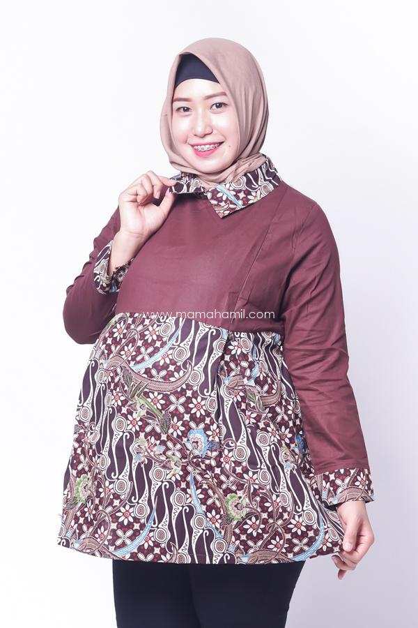 Baju Hamil Atasan Hamil Menyusui Batik Lengan Panjang Batik Maria Blouse / Baju JUMBO / BIG SIZE / Atasan Hamil / Kemeja Hamil / Kemeja / Baju Murah / Celana Hamil / Ibu Hamil Menyusui / Baju Hamil Kantor .