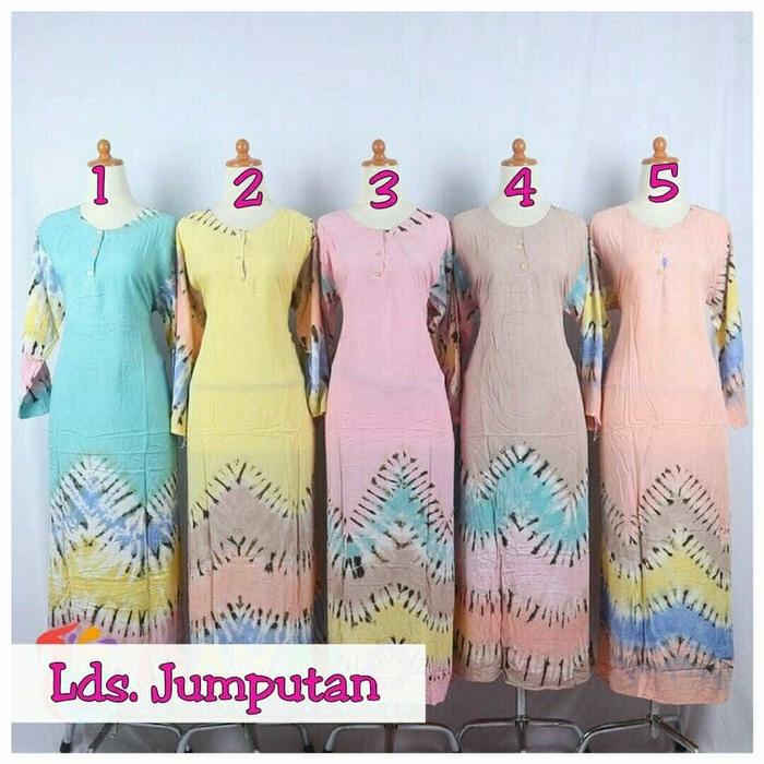 longdress jumputan / longdrerss batik pekalongan / baju menyusui /Gamis murah bahan rayon